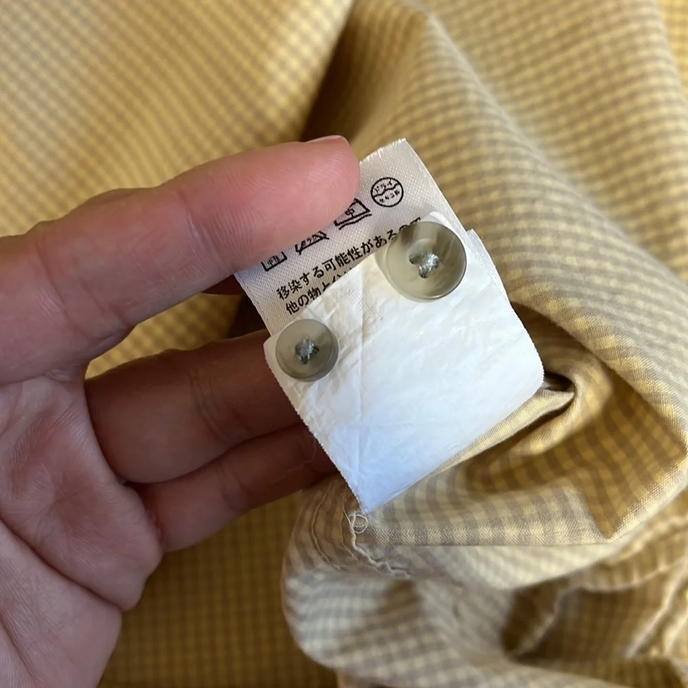 eddie bauer • small checks button down shirt with chest pocket